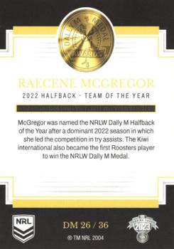 2023 NRL Traders Elite - 2022 Dally M Awards #DM26 Raecene McGregor Back